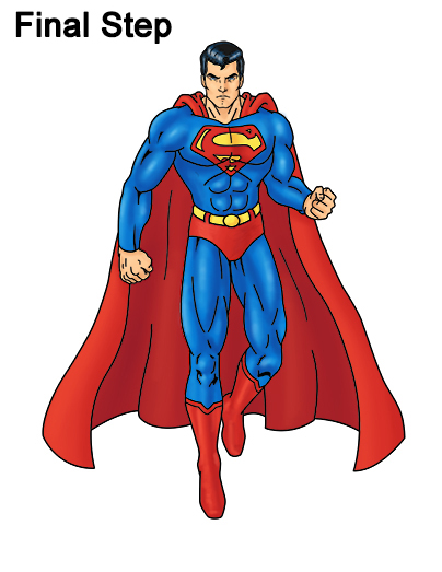 404x523 How To Draw Superman - Superhero Cape Drawing