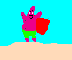 300x250 patrick star with superhero cape drawing - Superhero Cape Drawing