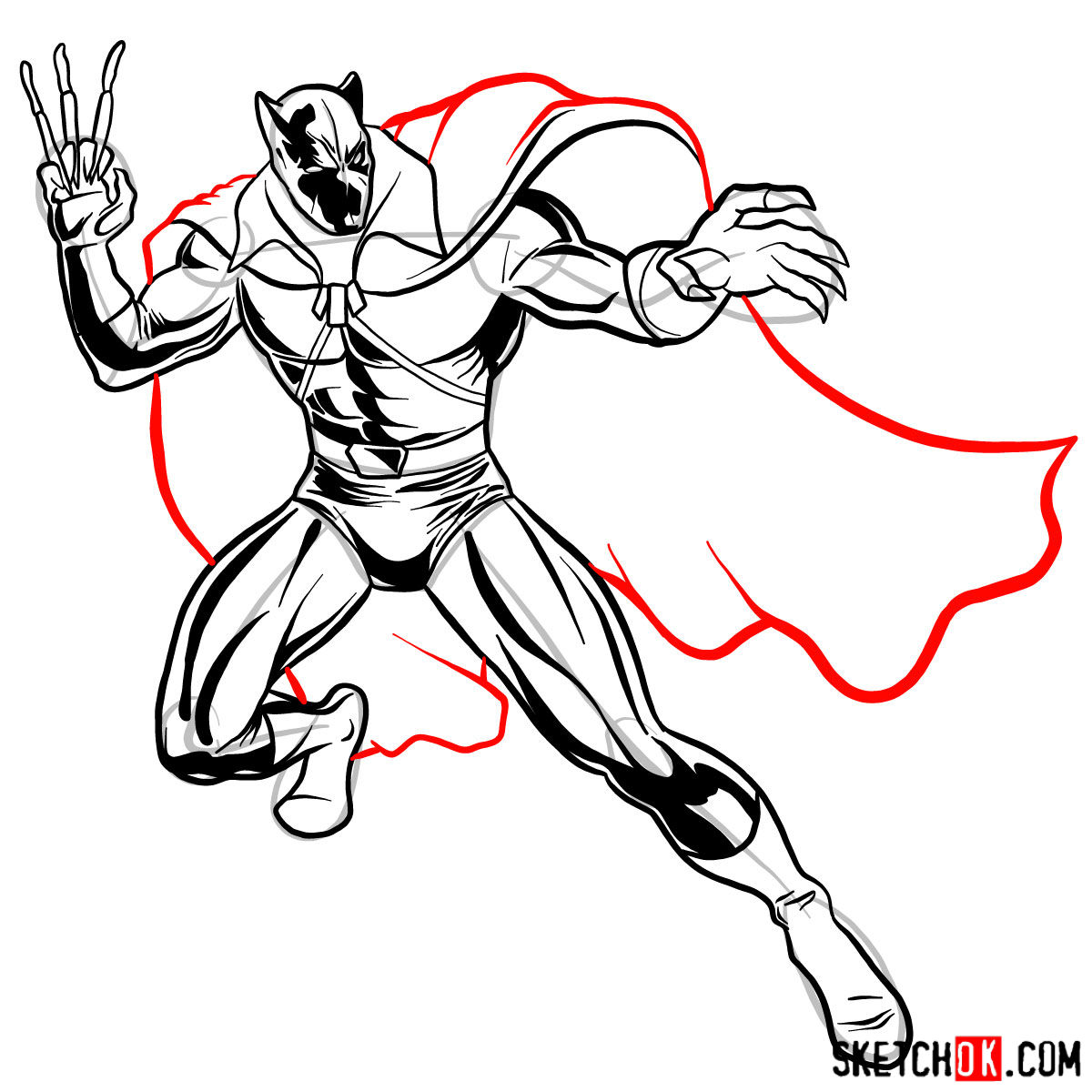 1200x1200 How To Draw Black Panther Superhero In Battle Rack - Superhero Drawing
