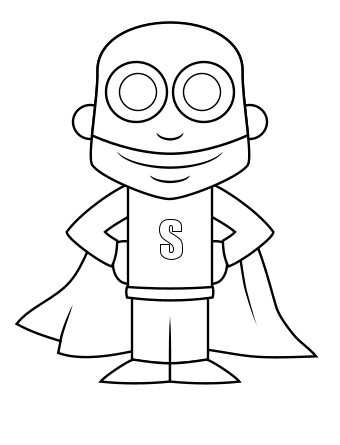340x445 Superhero Drawing - Superhero Drawing Outline