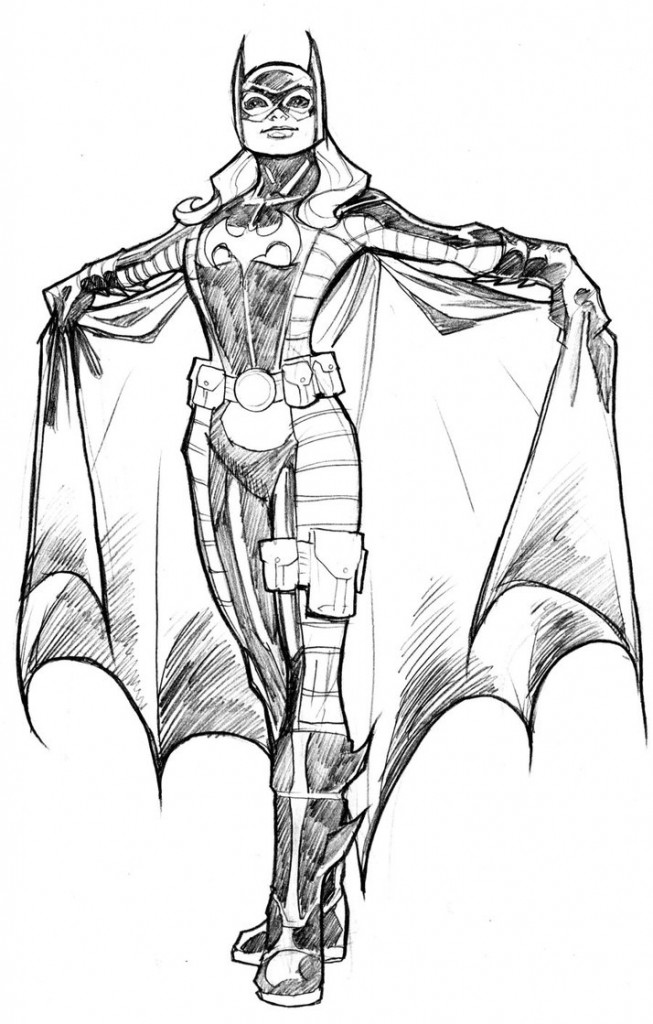 653x1024 Batgirl - Superhero Drawing Outline
