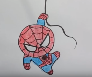 300x251 How To Draw Spiderman Cute And Easy For Kids Spiderman Drawing - Superhero Drawings
