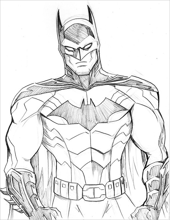585x759 superheroes drawings deve drawing - Superhero Drawings