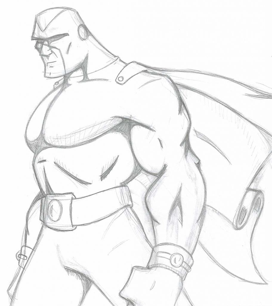 912x1024 Superhero Drawing - Superhero Drawings