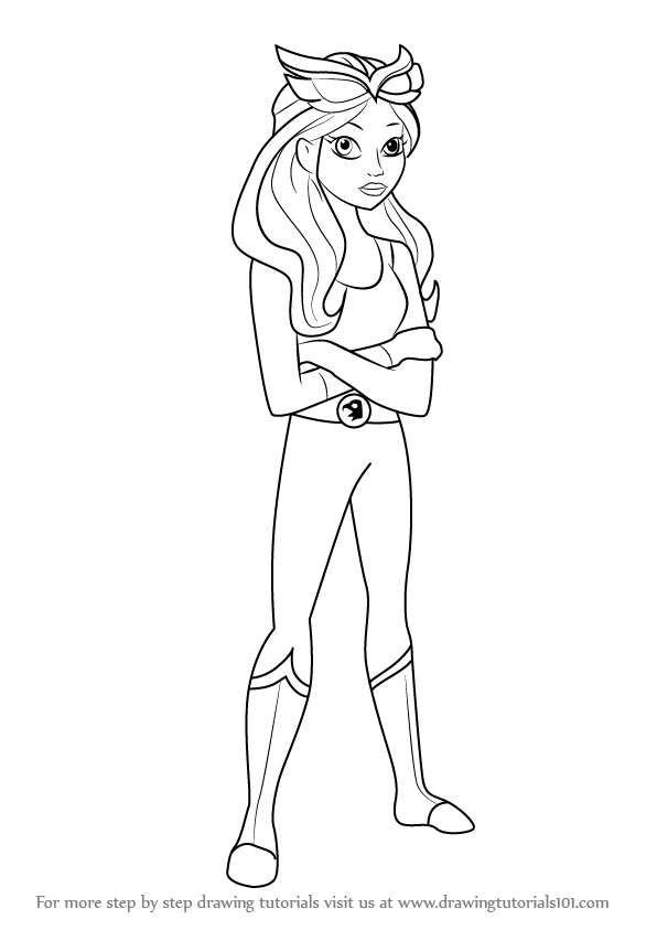 596x843 Learn How To Draw Hawkgirl From Dc Super Hero Girls - Superhero Girl Drawing