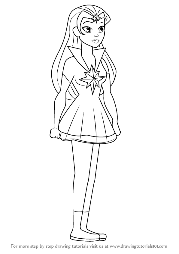 596x843 Learn How To Draw Star Sapphire From Dc Super Hero Girls - Superhero Girl Drawing