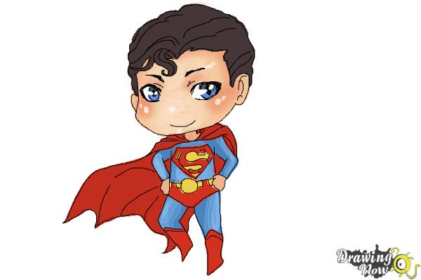 600x400 How To Draw Chibi Superman - Superman Cape Drawing