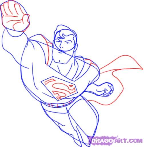 504x512 How To Draw Superman, Step - Superman Cape Drawing