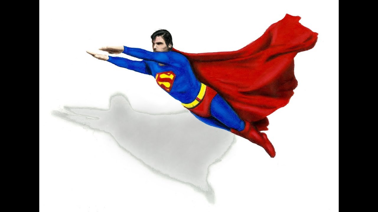 1280x720 drawing of flying superman jasmina susak - Superman Cape Drawing
