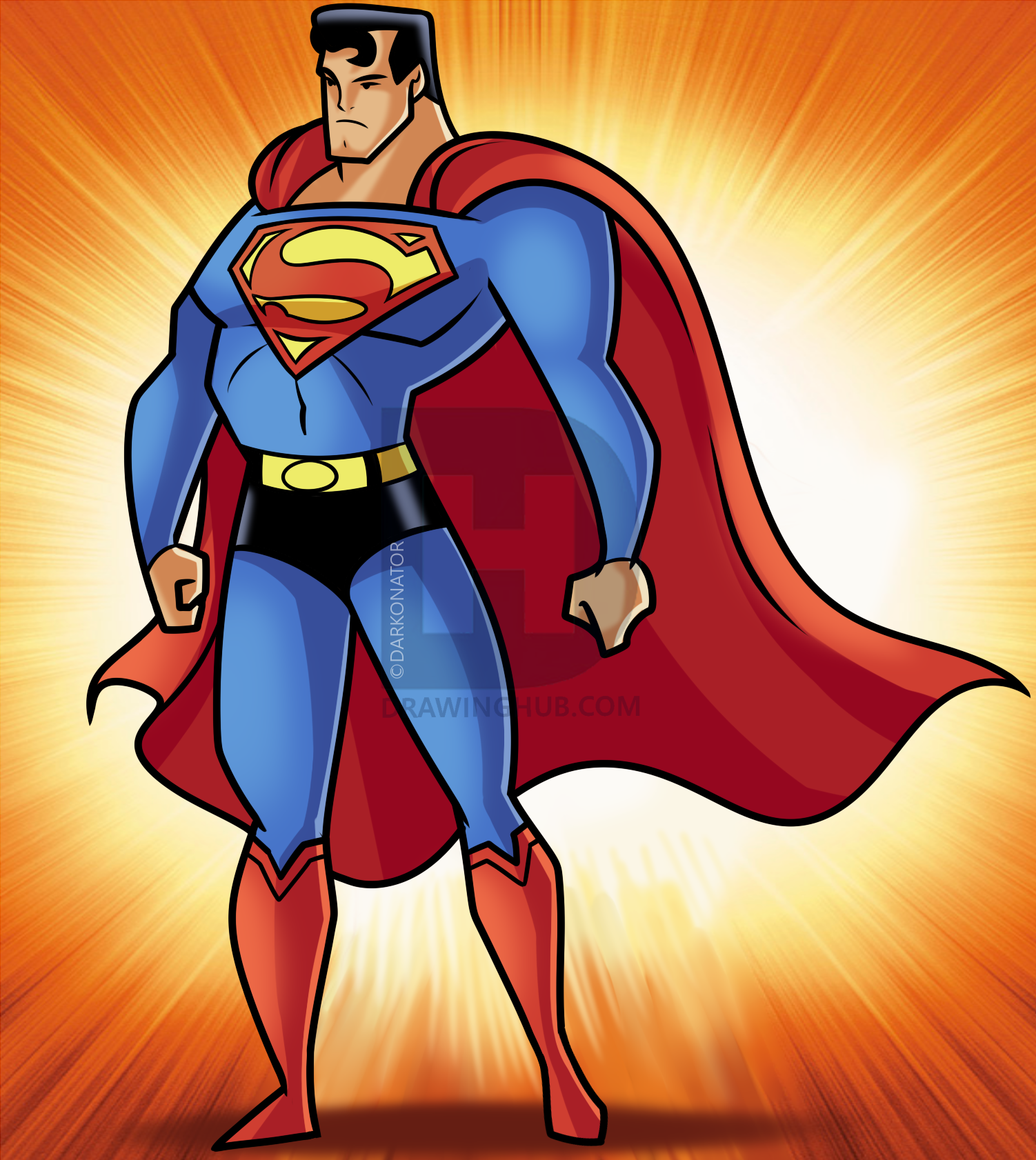 1502x1682 how to draw superman, step - Superman Cape Drawing