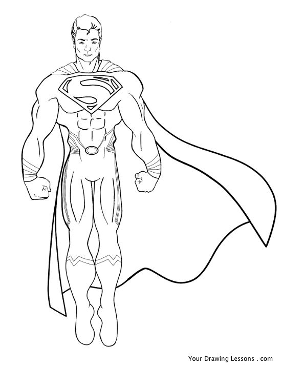 551x716 how to draw superman your drawing lessons - Superman Cape Drawing