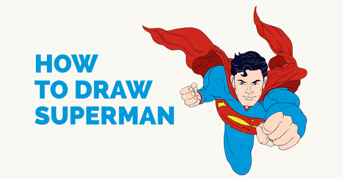 1200x628 How To Draw Superman Easy Drawing Guides - Superman Cartoon Drawing