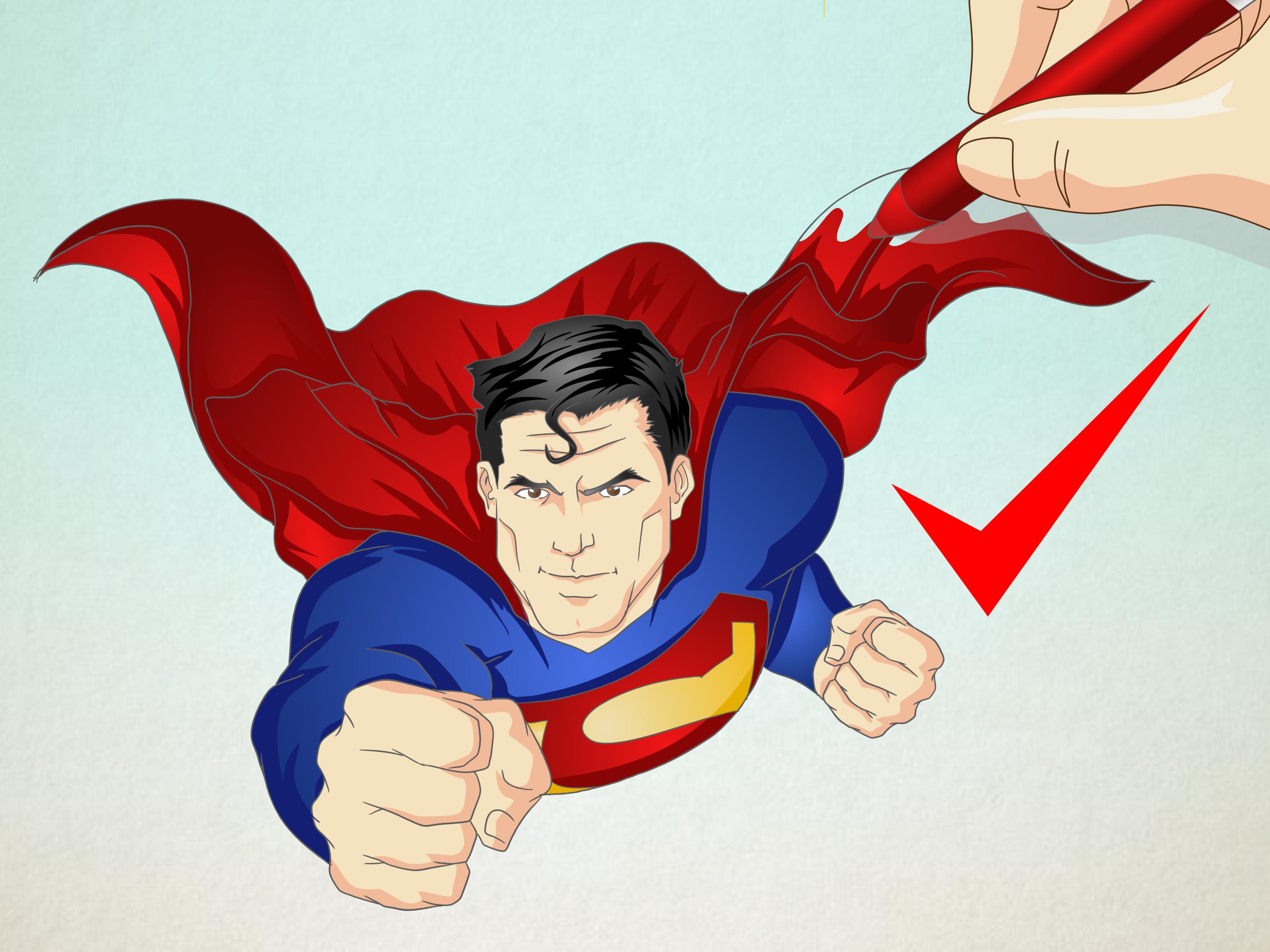 3200x2400 How To Draw Superman Steps - Superman Cartoon Drawing