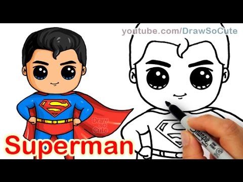 480x360 How To Draw Superman Man Of Steel Cute Step - Superman Cartoon Drawing