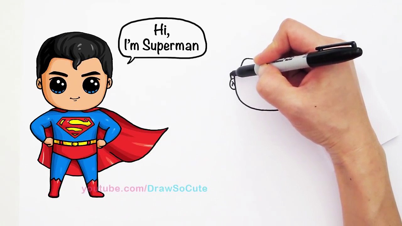 Супергерой ручкой рисунок
