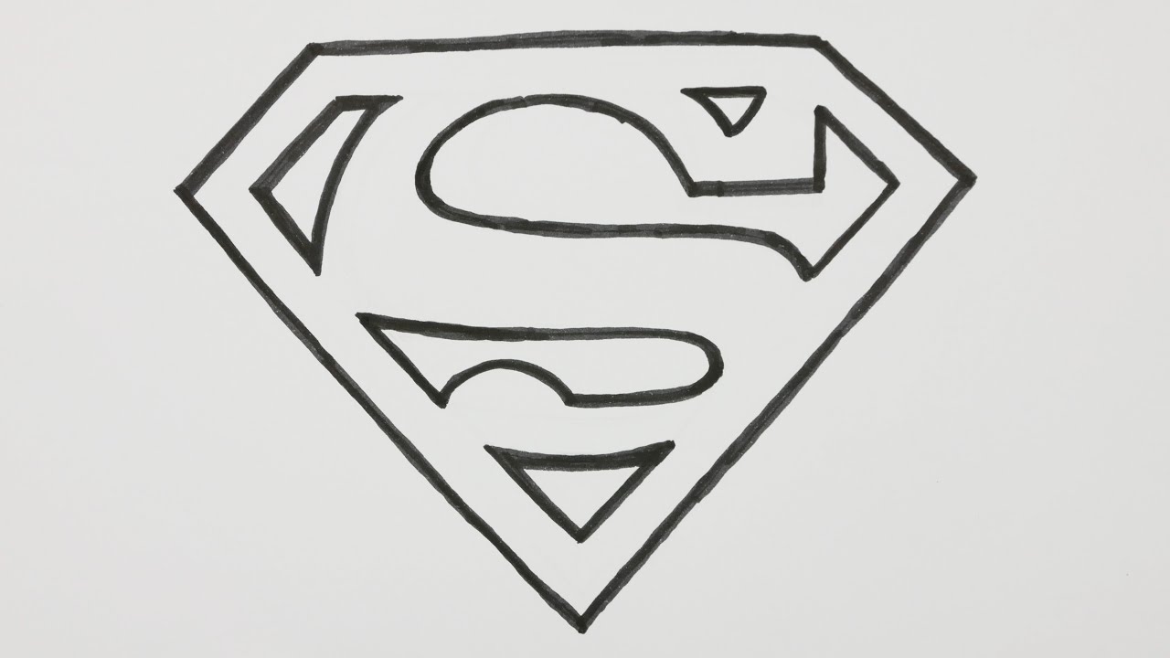 1280x720 How To Draw A Superman Logo - Superman Cartoon Drawing