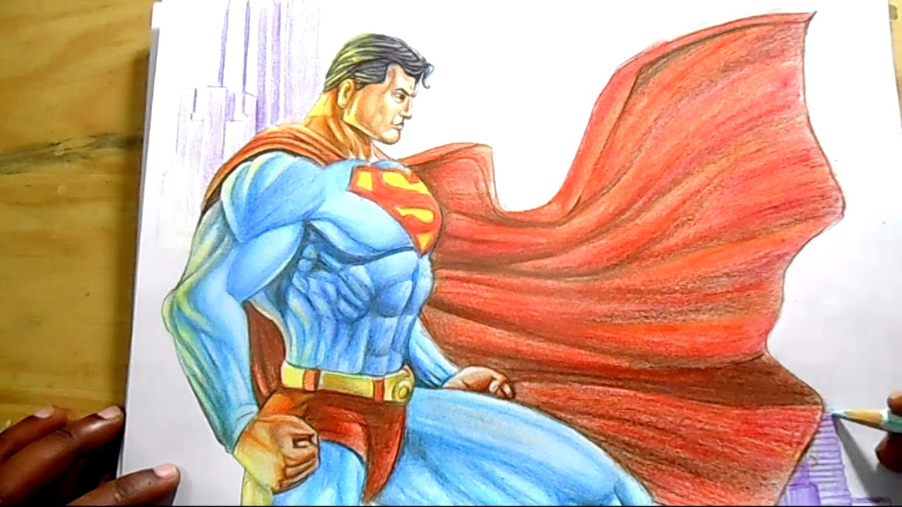 1280x720 How To Draw Superman Step - Superman Cartoon Drawing