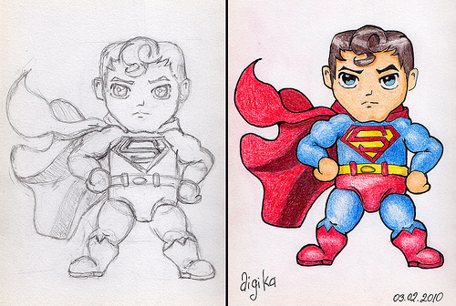 500x336 Superman Cartoon Drawing - Superman Cartoon Drawing