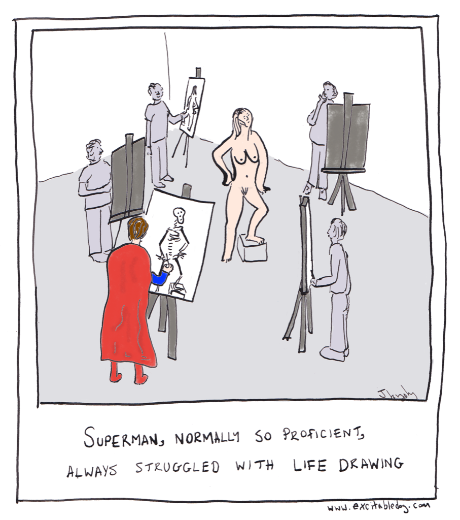 907x1024 Superman Life Drawing Jemima Kingsley - Superman Cartoon Drawing