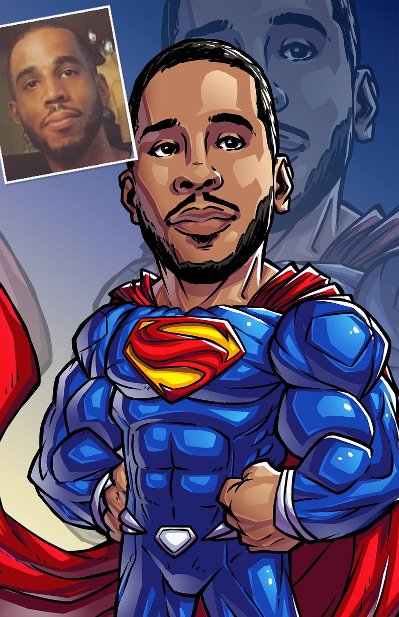 794x1227 Be The Hero Superman Custom Art Cartoon Drawing Etsy - Superman Cartoon Drawing