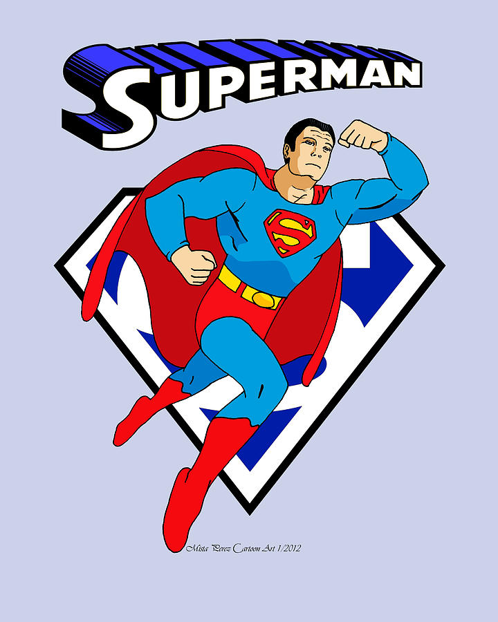 720x900 george reeves superman drawing - Superman Cartoon Drawing