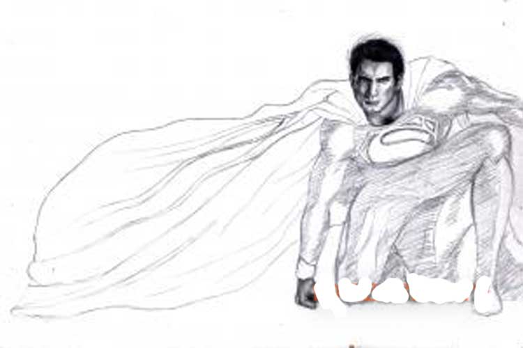 750x500 How To Draw Superman Full Body, Step - Superman Drawing