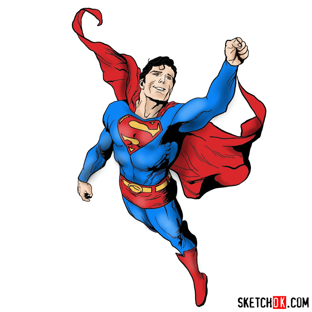 1200x1200 How To Draw Flying Superman - Superman Drawing