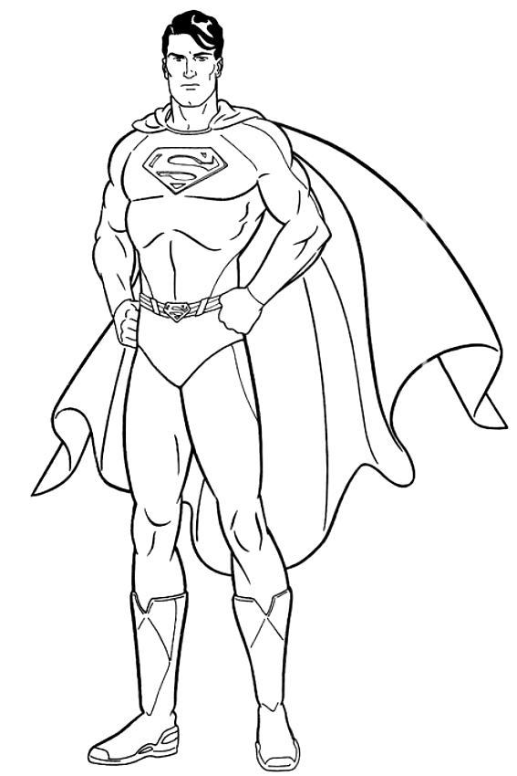 567x850 Drawing Superman Coloring Page - Superman Drawing