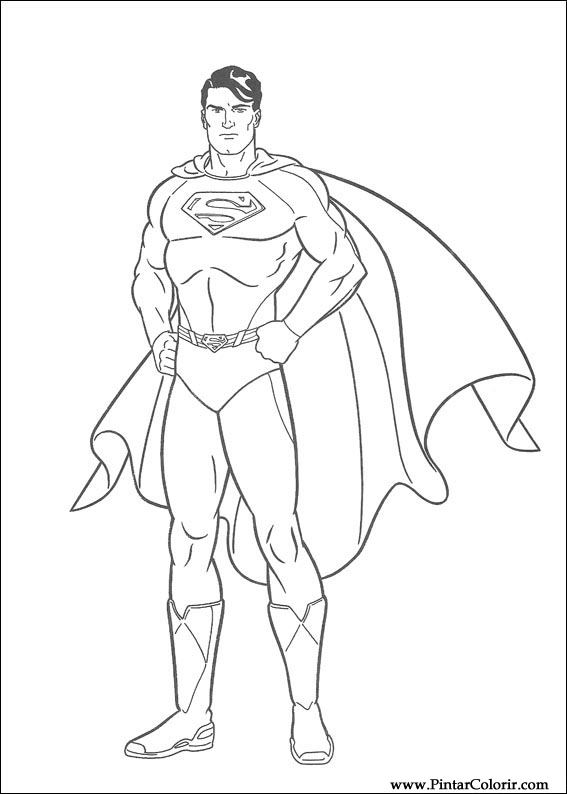 567x794 Drawings To Paint Colour Superman - Superman Drawing