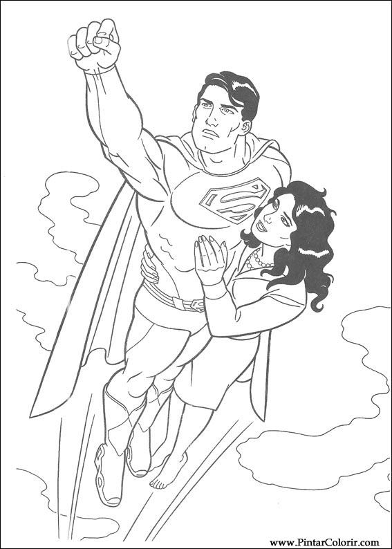 567x794 Drawings To Paint Colour Superman - Superman Drawing
