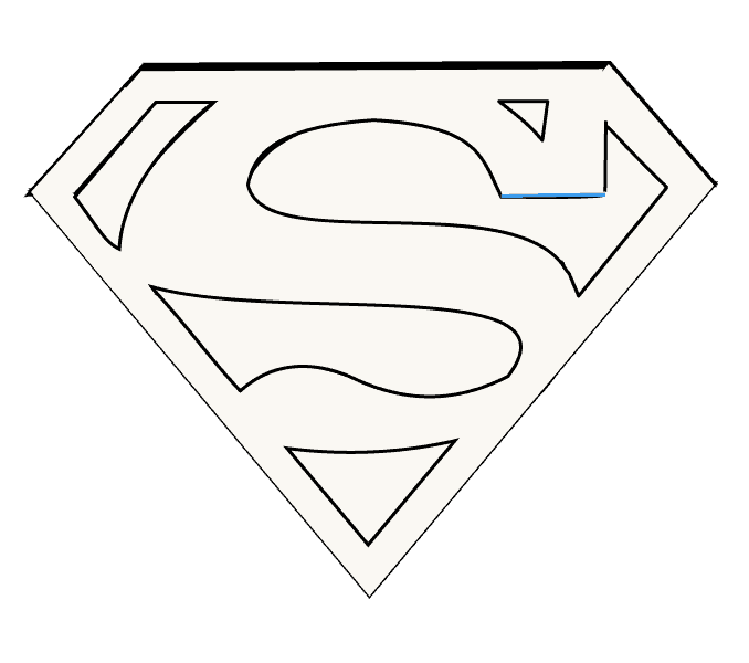 678x600 How To Draw Superman Logo Easy Step - Superman Drawing Easy