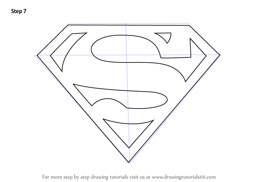 843x597 Learn How To Draw Superman Symbol - Superman Drawing Easy
