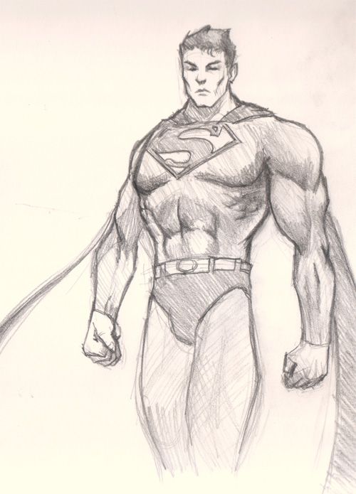 500x695 drawing superman tutorial quintin in superman drawing - Superman Drawing In Pencil