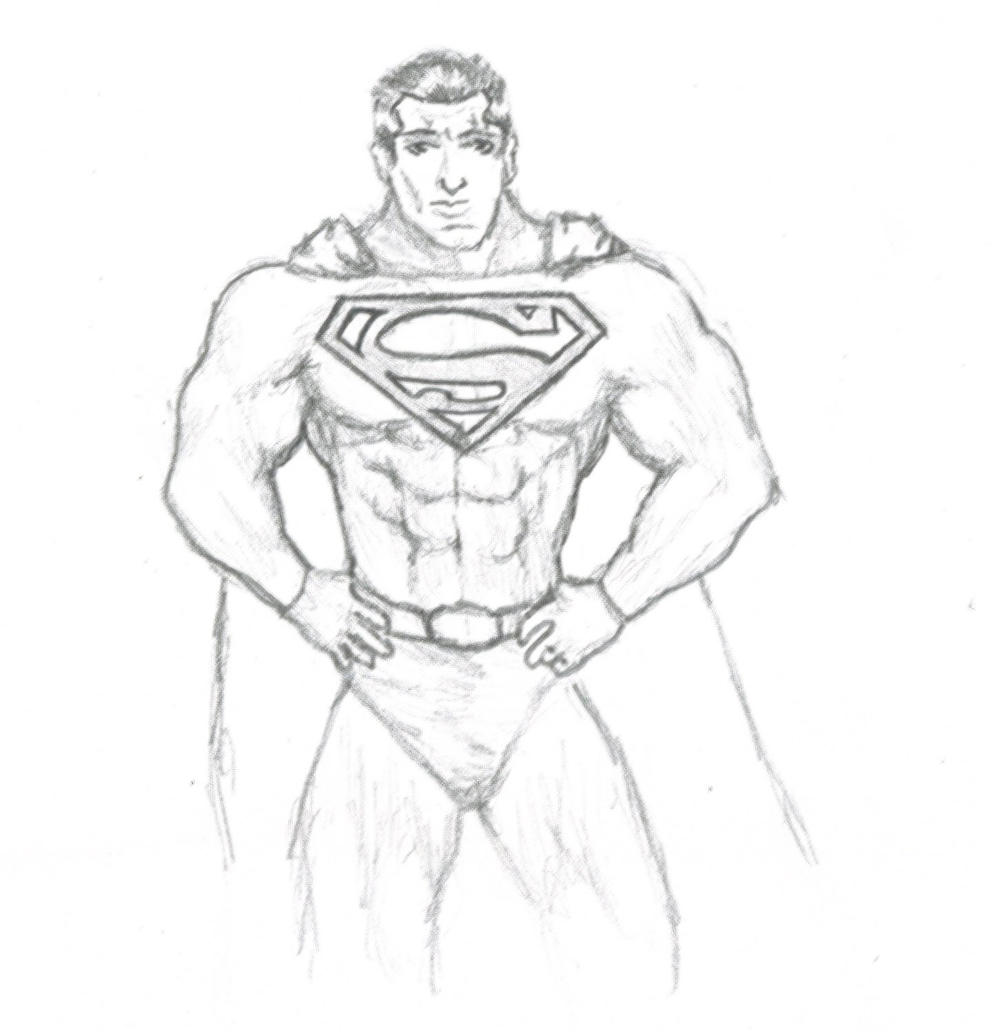 1438x1496 Easy Superman Drawings In Pencil Supergirl Happy - Superman Drawing In Pencil