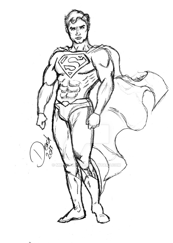 600x840 Superman - Superman Drawing In Pencil
