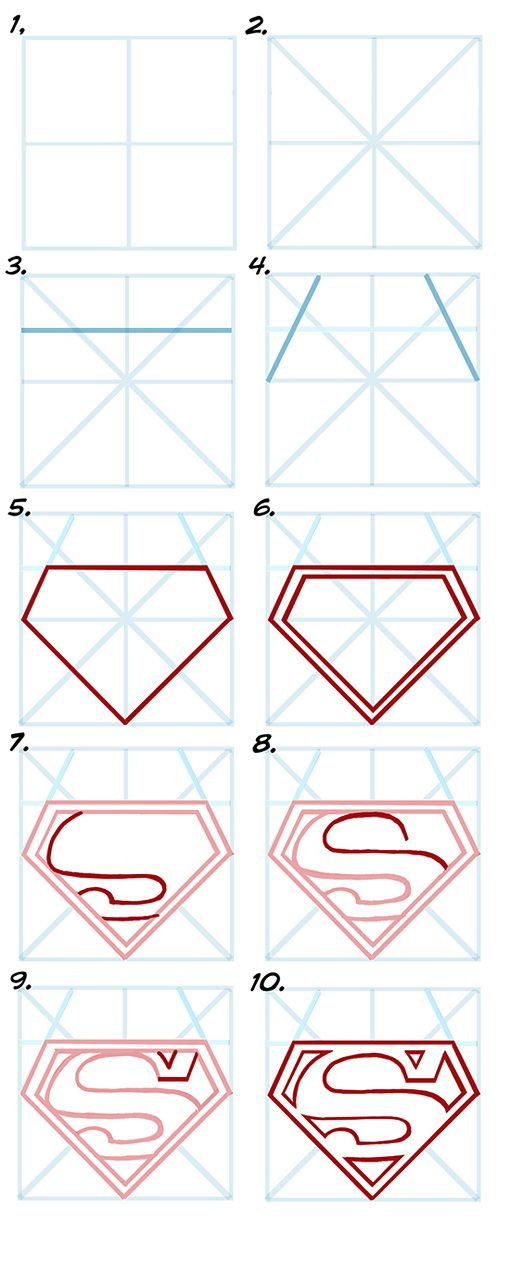 510x1282 how to make the superman s heroes in drawings, superman - Superman Drawing Logo