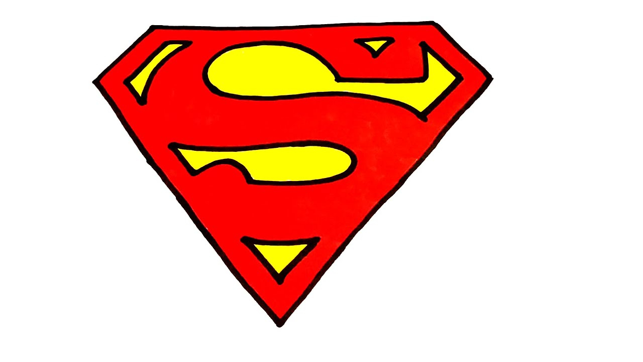 1280x720 superman drawing for kids and how to draw superman logo stepstep - Superman Drawing Logo