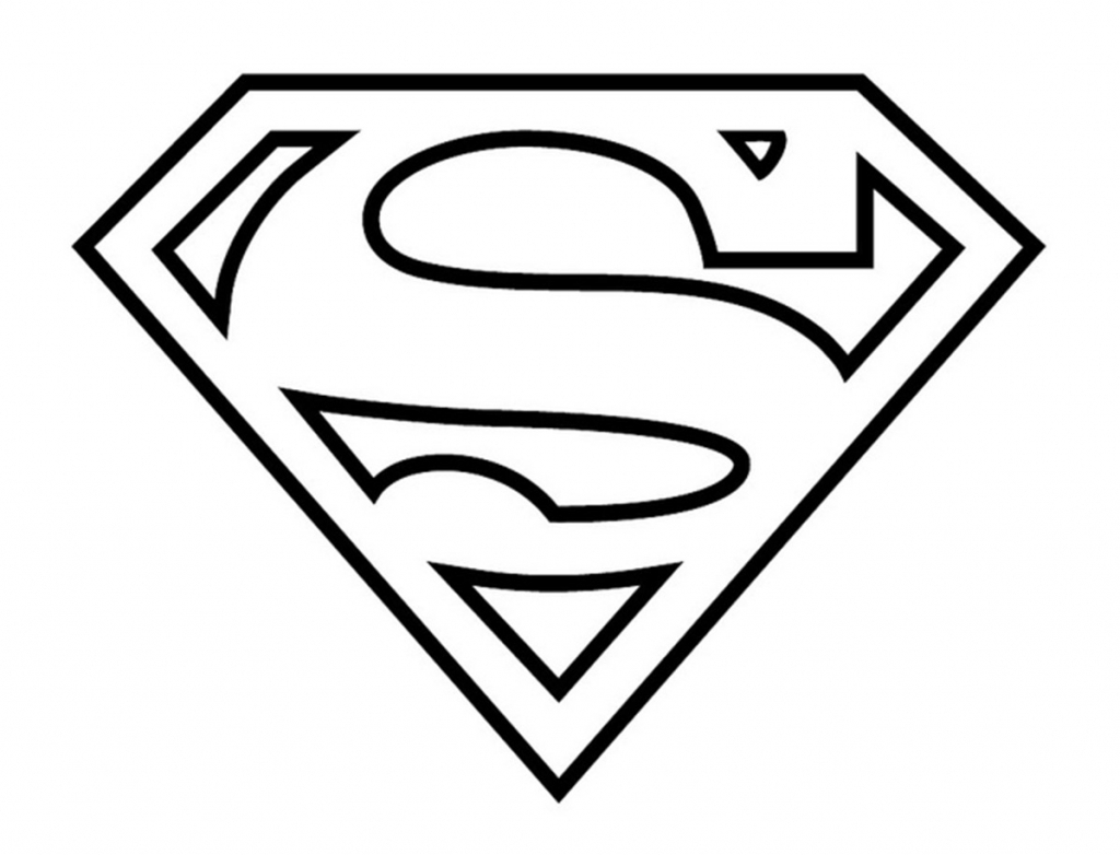 1024x782 Superman Drawing Symbol For Free Download - Superman Drawing Logo