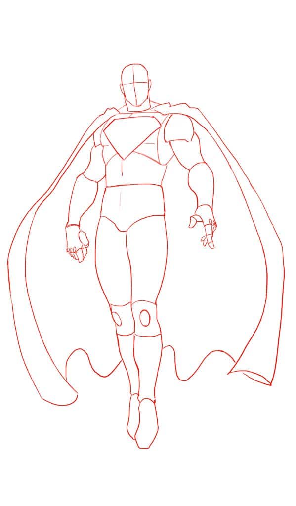 599x1024 How To Draw Superman Full Body Step - Superman Drawing Pictures
