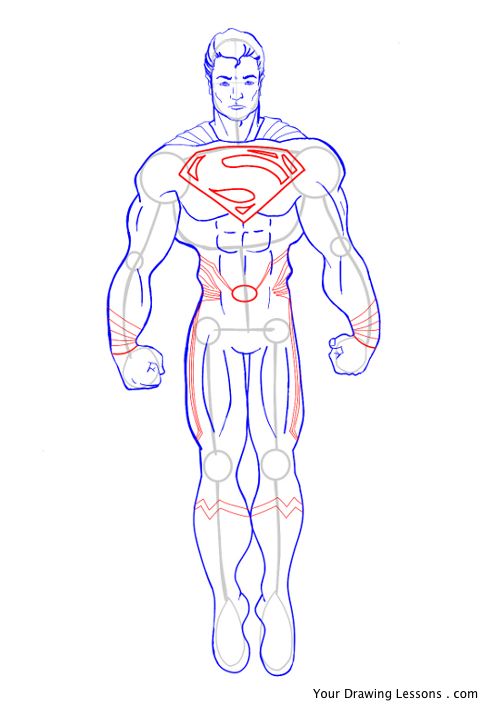 500x716 How To Draw Superman Your Drawing Lessons - Superman Drawing Pictures