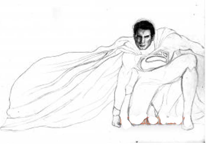 750x500 How To Draw Superman Full Body, Step - Superman Drawing Pictures