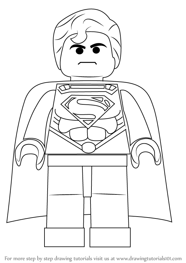 598x844 Learn How To Draw Superman From The Lego Movie - Superman Drawing Pictures