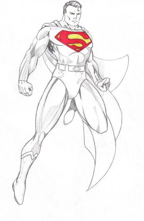 500x767 Superman Drawing Uploaded - Superman Drawing Pictures