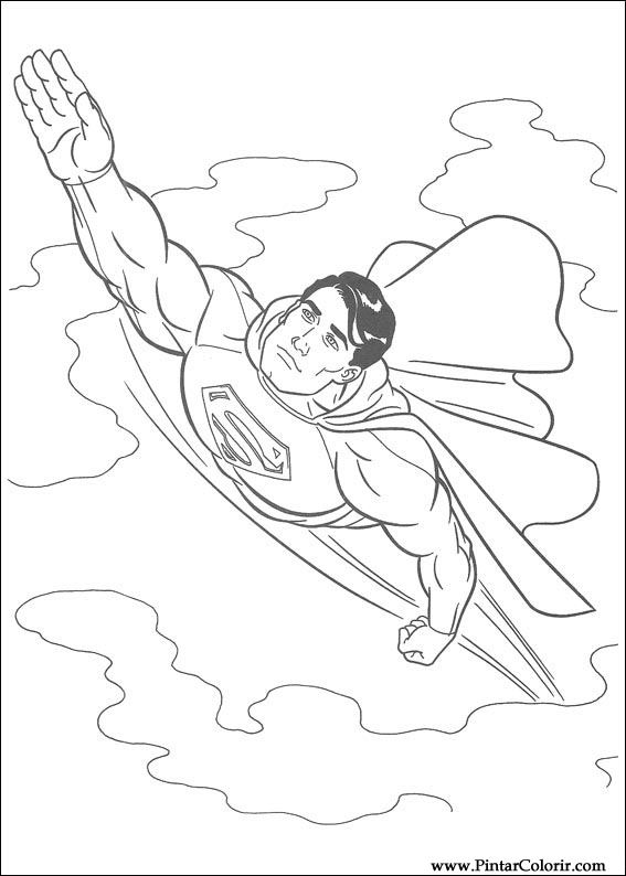 567x794 Drawings To Paint Colour Superman - Superman Drawing Pictures