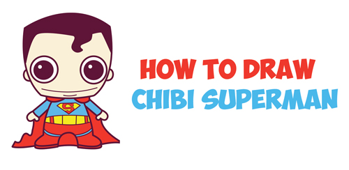 500x244 How To Draw Cute Chibi Superman From Dc Comics In Easy Step - Superman Drawing Step By Step