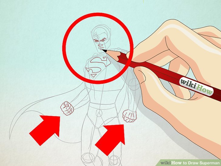 728x546 How To Draw Superman Steps - Superman Drawing Step By Step