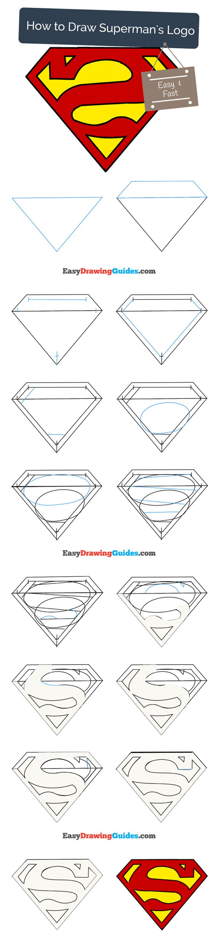 736x3161 How To Draw Superman Logo Step - Superman Drawing Step By Step