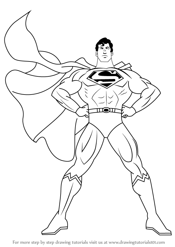 598x844 Step - Superman Drawing Step By Step