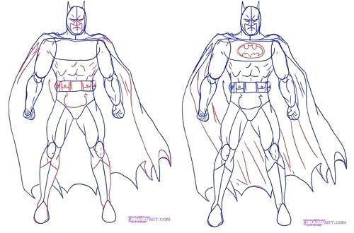 500x330 Batman Drawing Step - Superman Drawing Step By Step