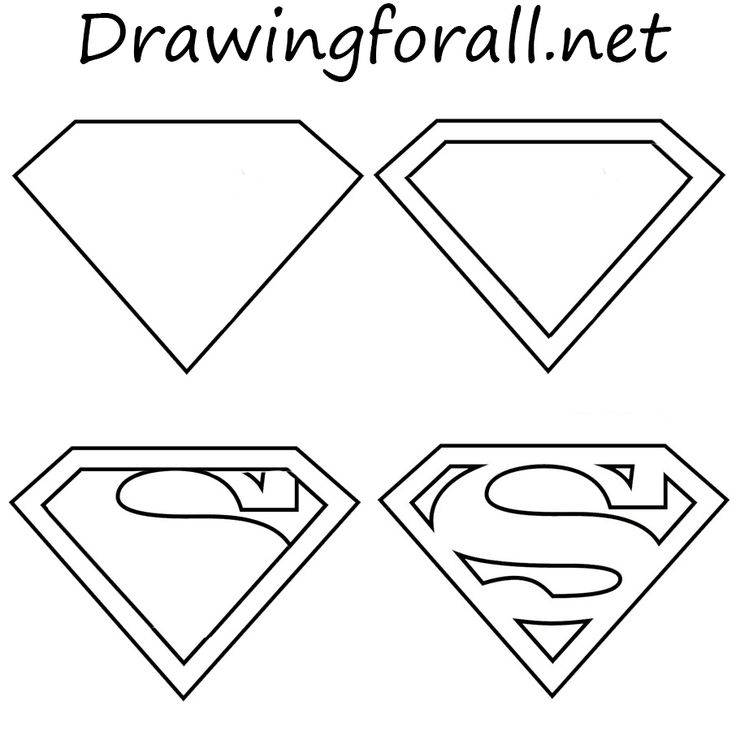 736x736 how to draw superman logo learn how to draw superman symbol - Superman Drawing Step By Step